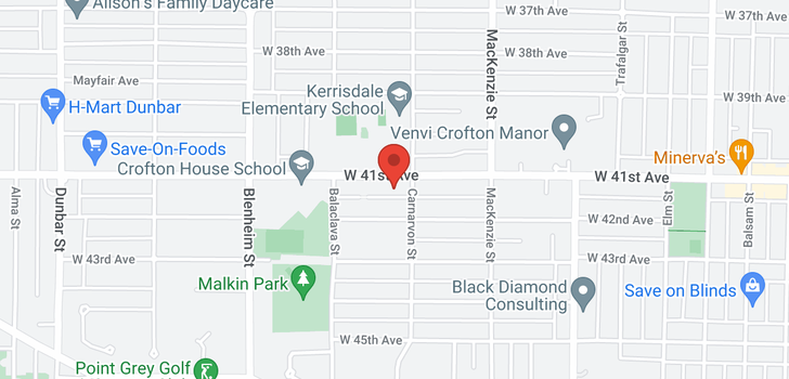 map of 105 3028 W 41ST AVENUE